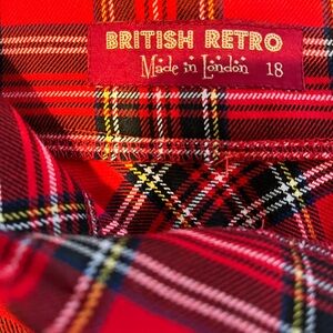 British Retro Red Plaid Skirt
